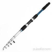 Unique Bargains Portable Bule Carbon Fiber Telescopic 6 Section 8Ft 2.45M Fishing Rod Pole   